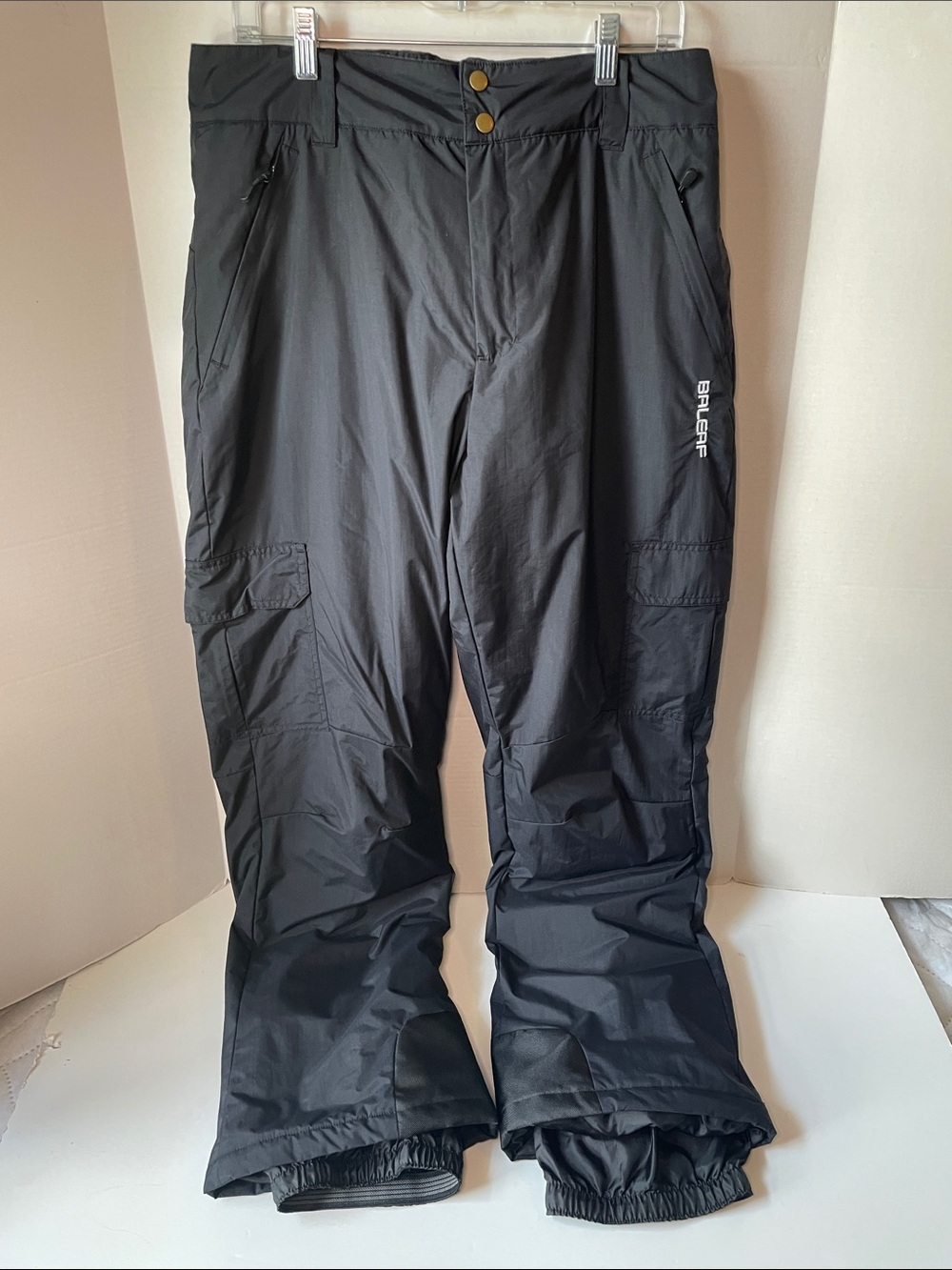 Baleaf Men's Large Black Cargo Snow Pants